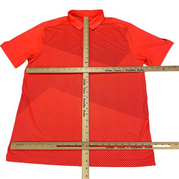 Under Armour Loose Heatgear Mens Large Red Short Sleeve Golf Polo Shirt - Picture 3 of 14